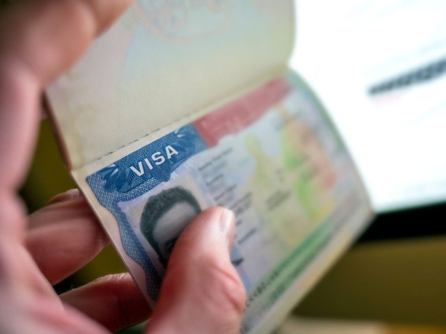 Close-up view of U.S. passport