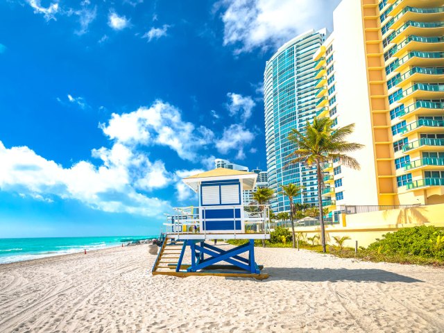 LIfeguard tower on Miami Beach