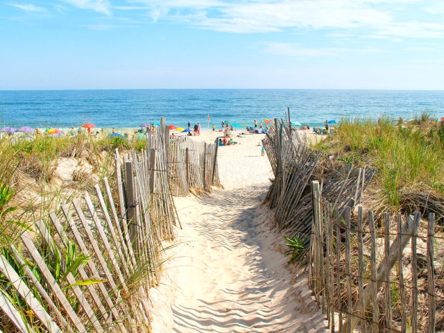 Sandy path to the beach on Long Island
