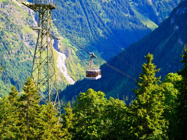 Cable car to Gimmelwald, Switzerland