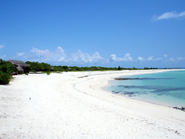 Pristine white-sand beach on Medjumbe Island in Mozambique