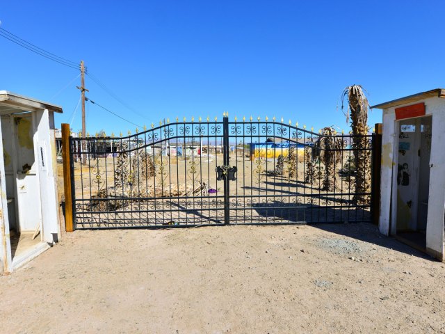Abandoned remains of Bombay Beach Resort near Salton Sea in Southern California 