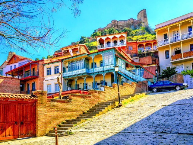 Colorful buildings in Tbilisi, Georgia