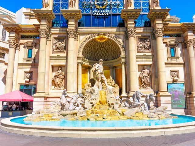 Roman statues and fountain at entrance to the Forum Shops in Las Vegas, Nevada