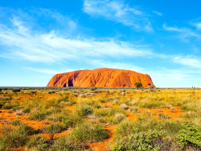Uluru rock formation in the Australian Outback