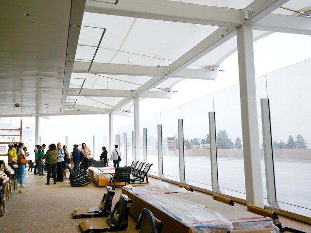 Outdoor terrace under construction at San Diego International Airport