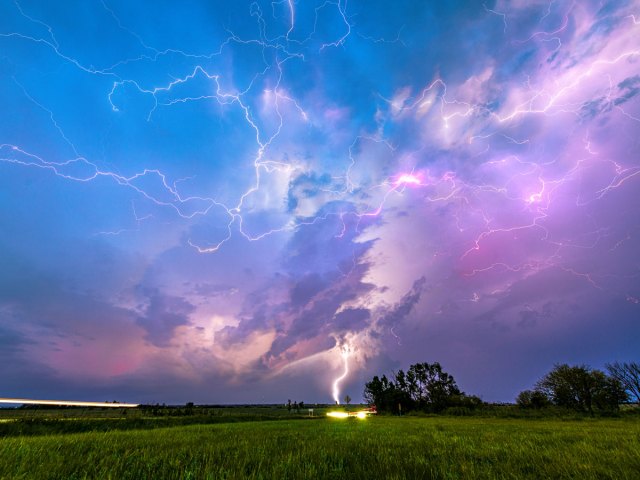 Supercell over southern Kansas farmland