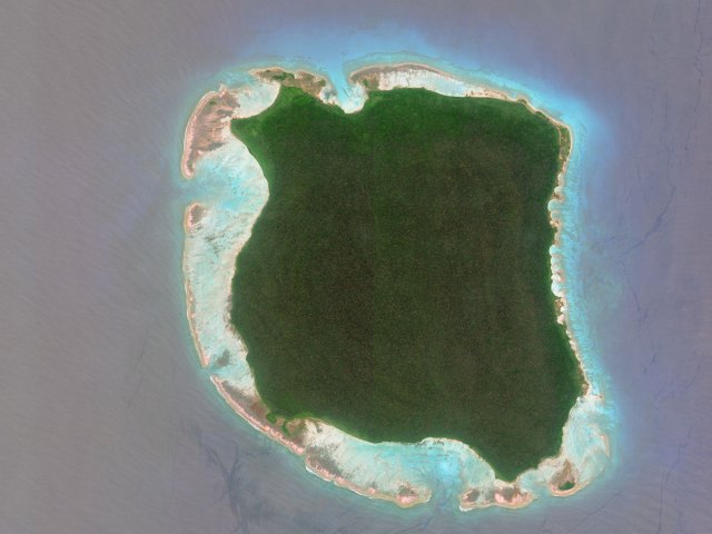 Aerial view of North Sentinel Island