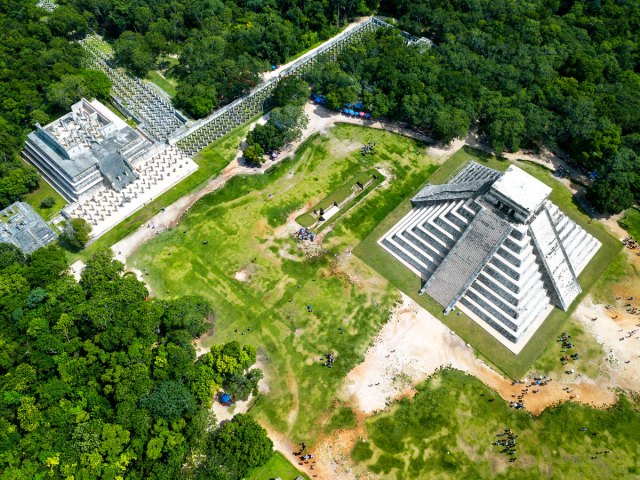 Chichen Itza in Mexico seen from directly above